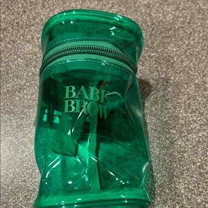 Babe Brow Green Transparent Cosmetic Bag